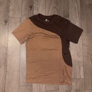 Nike Two-Tone Brown Colorblock Short Sleeve Tee